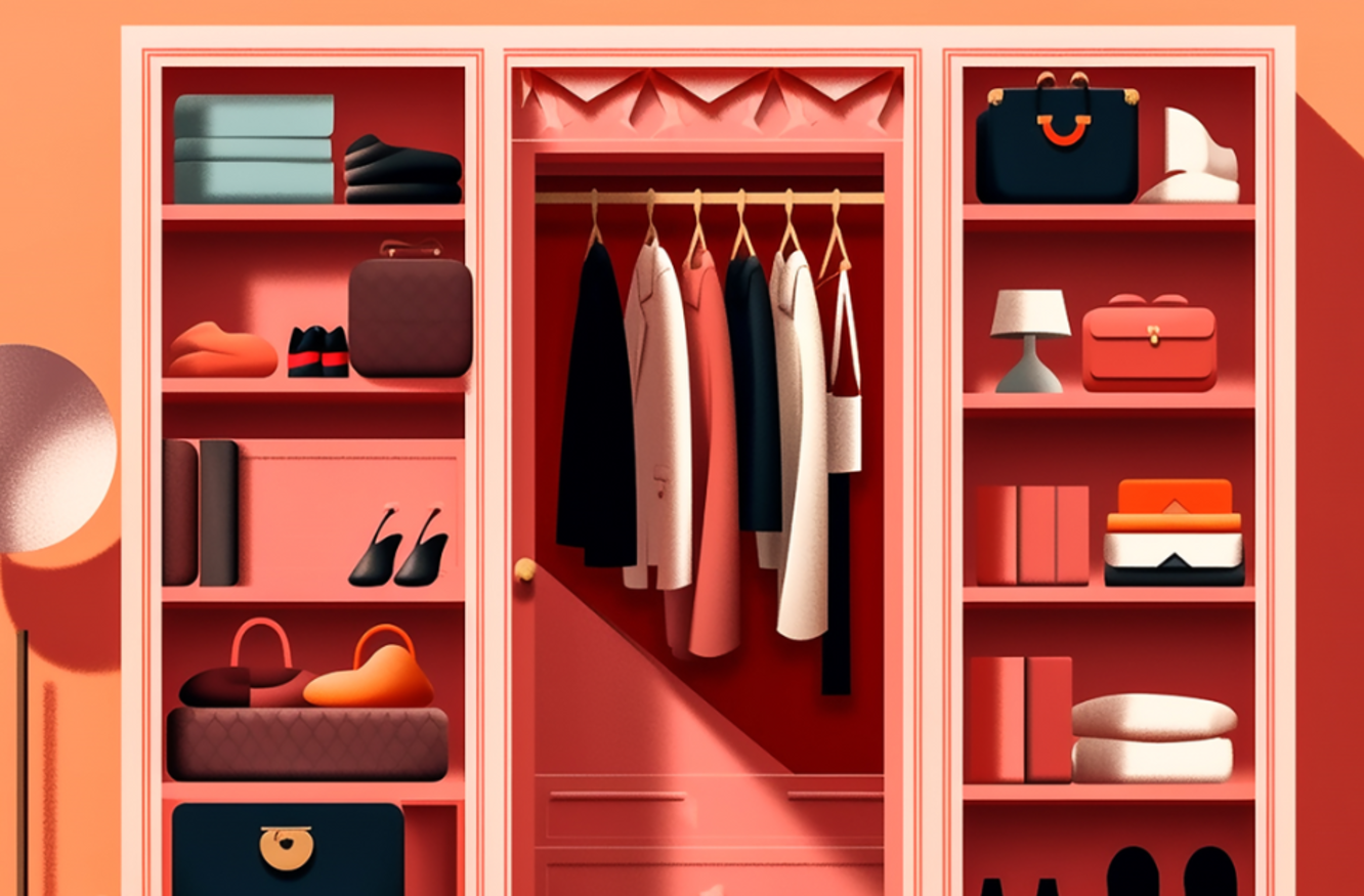 Schrank mit Kleidung